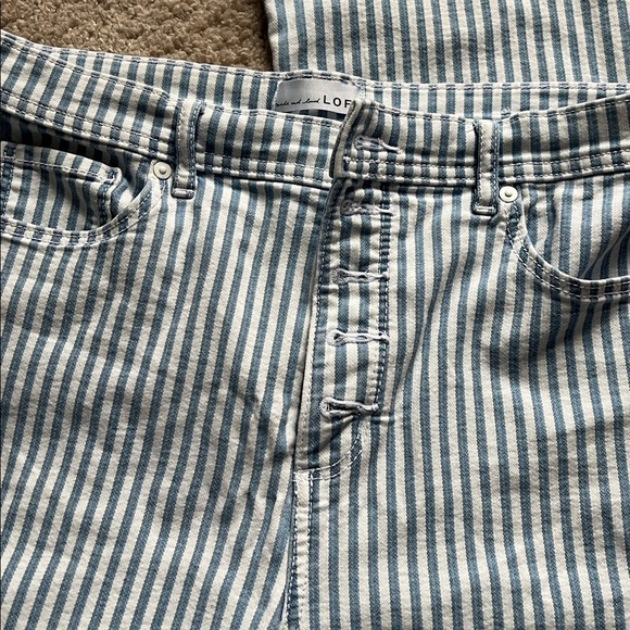 LOFT Blue and White Striped Pants - Picture 2 of 6